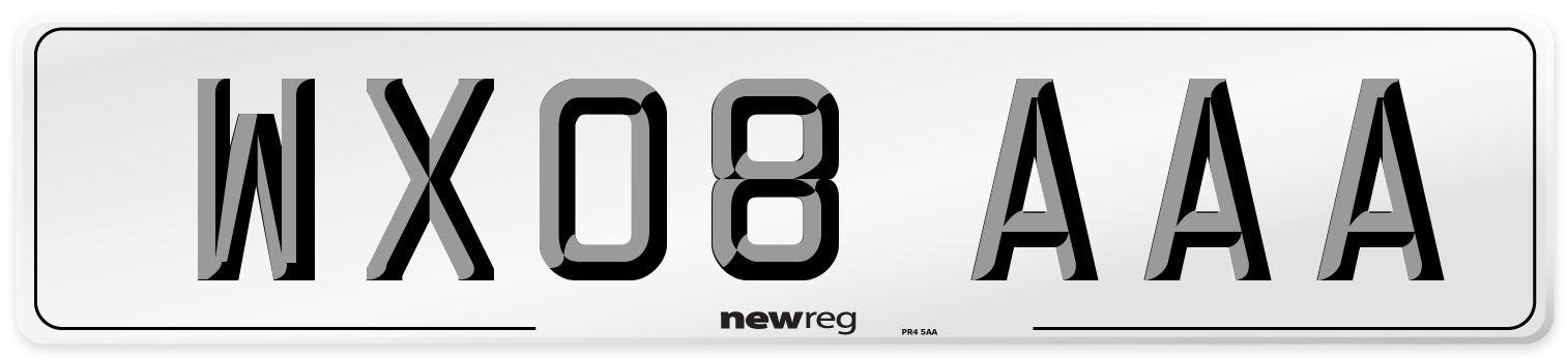 WX08 AAA Number Plate from New Reg